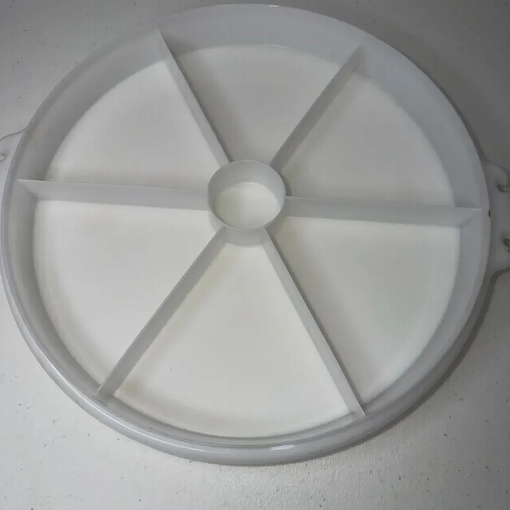 Vintage Blue Tupperware Divided Serving Tray Vegetables Snacks Lid